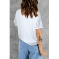 thumbnail image 1 of ABPHQTO Camiseta de mujer blanca con cuello de pico y manga corta con bolsillo, 1 of 5