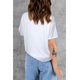 thumbnail image 1 of ABPHQTO Camiseta de mujer blanca con cuello de pico y manga corta con bolsillo, 1 of 5