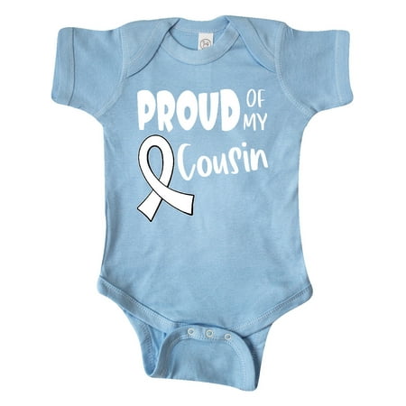 

Inktastic Proud of my Cousin Blindness Awareness White Ribbon Gift Baby Boy or Baby Girl Bodysuit