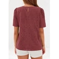 thumbnail image 5 of PRETTYGARDEN Women's Puff Short Sleeve Eyelet Shirts Summer Lace Blouses Dressy Casual Work Tops Spring Teacher Clothes, 5 of 10