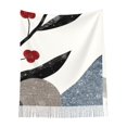thumbnail image 2 of Foulard à Franges pour Femmes, Châle Long Baies Rouges d'Hiver, Léger et Chaud, 2 of 6