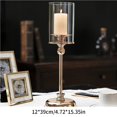 thumbnail image 2 of Bewildely Candelabro de vidrio Candelabro de pie estable Candelabro de estilo europeo Luz de banquete Candelabro multiusos Decoración para el hogar Decoración del hogar Numero 3 Bewildely HA026767-03, 2 of 6