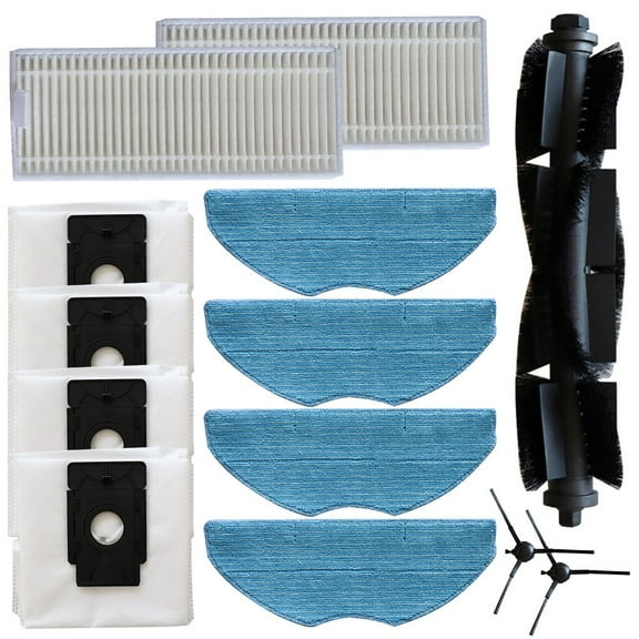 For Vacuum Cleaner Accessories Kit for Tapo RVA100 RV10 RV30 Plus - Main Brush, Filters, Mop Cloths, Side Brushes, Dust Bags