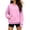 Pink, variant on Ozmmyan Womens Crew Neck sweatshirts Womens Long Sleeve Pullover Sweatshirt With Zipper Pockets Loose Casual Solid Fall Winter