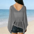 thumbnail image 6 of Helii Women's Mesh Poncho Cover Up, Hollow Out Knit Beach Poncho, Asymmetrical Sheer Cover Up, Lightweight Crochet Poncho for Swimsuit Vacation Beach Grey,One Size, 6 of 7