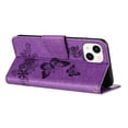 thumbnail image 6 of Feishell Wallet Case for iPhone 15 Plus,Retro PU Leather Butterfly Embossed Pattern Full Protection Anti-Scratch Magnetic Clasp Flip Holder Card Slots & Cash Pocket Phone Cover,Purple, 6 of 9