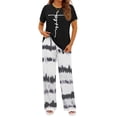 thumbnail image 3 of Fantaslook Womens Pajamas Sets Crewneck Short Sleeve Printed 2 Piece Outfits Set Tie Dye Casual Loungewear with Pockets, 3 of 9