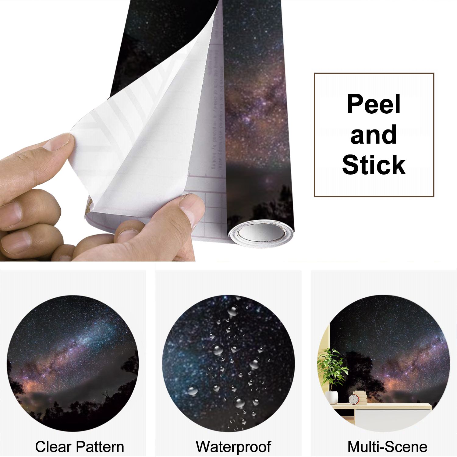 Peel and Stick Wallpaper Sky Night Wilsons Promontory Australia Modern Art Wall Mural Decor Self Adhesive and Removable 69in x 98in
