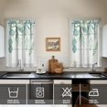 thumbnail image 2 of Vintage Green Leaves Tier Kitchen Curtains for Bathroom Living Rod Pocket Window Drapes 28"x39" 2 Panels Window Treatment Tiers, 2 of 4