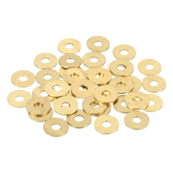 Uxcell Brass Flat Washer, 1/2" OD x 3/16" ID x 1mm Fenders Washers Assortment M4 Washer for Bolts,38 Pack