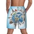 thumbnail image 4 of Uemuo World Travel Pattern Mens Swim Trunks Quick Dry Board Shorts with Mesh Lining, Stretch Beach Shorts Quick Dry No-Chafing Board Shorts-XX-Large, 4 of 9