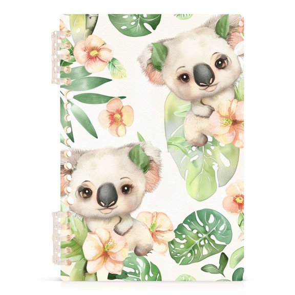 Koala in Palm Leaves Spiral Journal Notebook College Ruled Notebook 8.3" x 5.7" A5 Lined Thick Paper Page