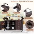 thumbnail image 5 of ZIVACATE Outdoor Grill Cart With Storage Solid Wood Kitchen Island on Wheel Stainless Steel Tabletop, 5 of 8