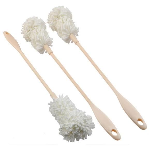 Unique Bargains Sponge Head Long Handle Detachable Bottle Glass Cleaning Brush Cleaner 3Pc