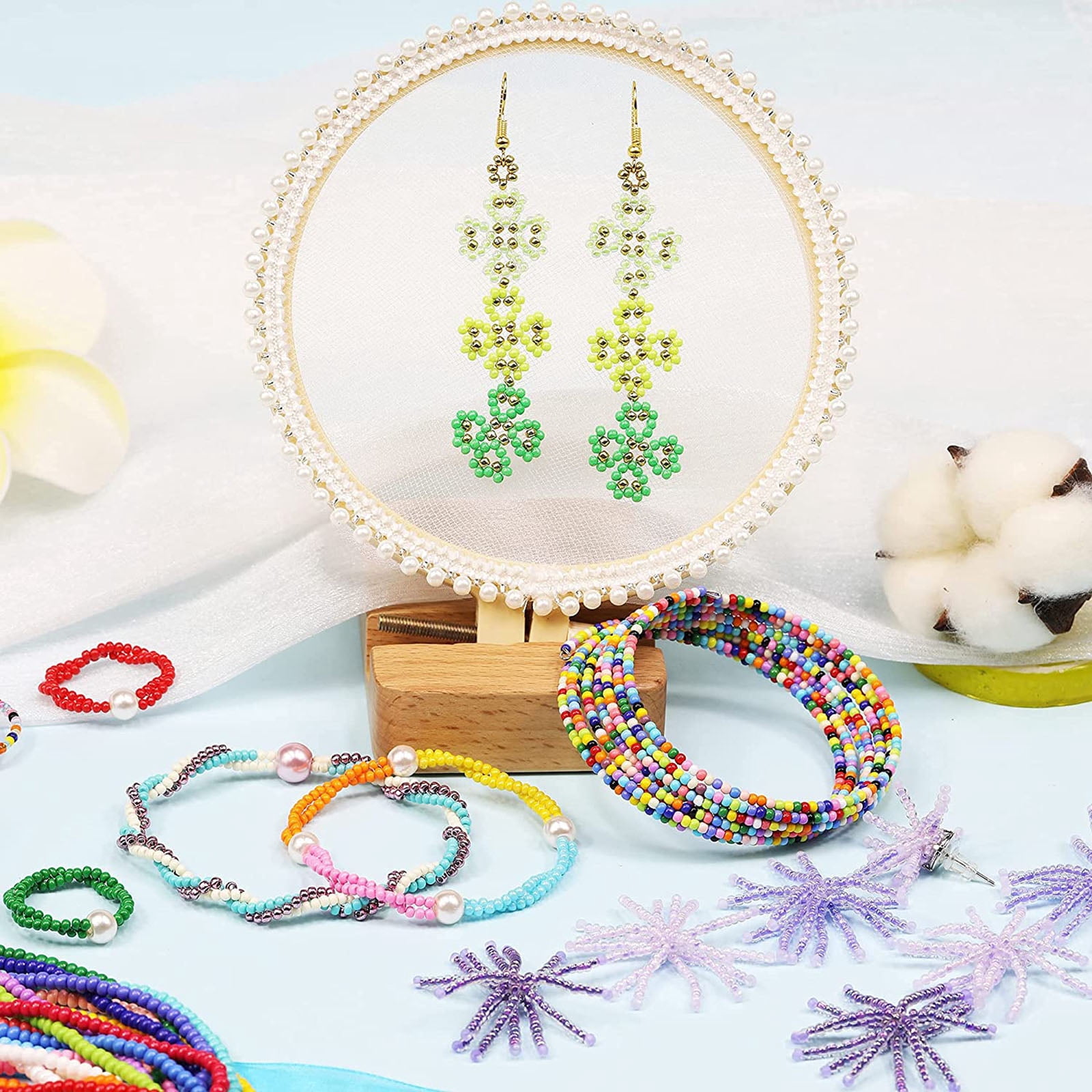 7000Pcs/15 Color 3mm Size Glass Seed Bead 7000 Pcs Opaque Color Spacer Bead