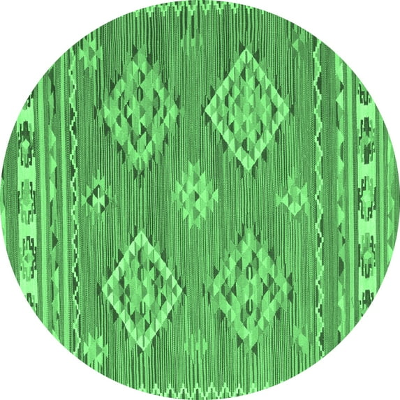 Ahgly Company Indoor Round Persian Emerald Green Traditional Area Rugs, 8' Round