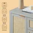 thumbnail image 4 of ARKANTOS Sideboards and Buffets, Boho Storage Cabinets with Rattan Doors and Drawers, Mist Oak, 4 of 7
