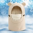 thumbnail image 2 of NOLDARES Kids Ski Mask for Boys Girls,Balaclava Fleece Winter Face Mask Hat for Kids Toddler, Warm Hood Neck Scarf(K109-Khaki), 2 of 9