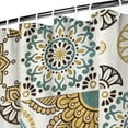 thumbnail image 4 of Small Stall Narrow Shower Curtain 36"W x 72"L – Tropical Bohemian Leaves, Mid-Century Abstract Boho Botanical Bathroom Decor, Vintage Floral Palm Leaf Pattern, Rustic Tribal Folk Style, 4 of 5