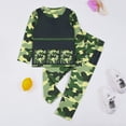thumbnail image 4 of Little High Definition Digital Camo Dinosaur Print Boys Outfits Set Pajama Long Sleeve Night Glow Jumpsuit, 4 of 7