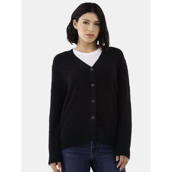 Time and Tru Women's Super Soft Button Cardigan, Sizes XS-XXXL