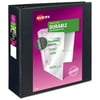 Avery Durable View 3 Ring Binder, 4" EZD Rings, 1 Black Binder