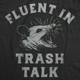 thumbnail image 2 of Womens Funny T Shirts Fluent In Trash Talk Sarcastic Possum Graphic Tee for Ladies (Heather Black - Fluent In Trash Talk) - L, 2 of 3