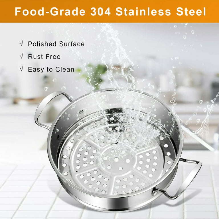 Costway 3-Tier Steamer Pot 304 Stainless Steel Steaming Cookware w