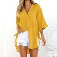 thumbnail image 3 of Womens Loose Button Long Shirt Dress Ladies Casual Tops T-Shirt Blouse Cute Tees Womens Workout Shirt Classic Fit Dress Shirt Athletic Tops Women Dry Quick Shirts for Women Thin Tee Womens Button down, 3 of 4