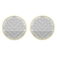thumbnail image 2 of Dazzlingrock Collection Round White Diamond Disc Mens Hip Hop Iced Pushback Stud Earrings (0.25 ctw, Color I-J, Clarity I1-I2) in 14K Yellow Gold, 2 of 4