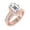 Rose Gold, variant on Bristol - 2.75ct Total Emerald Cut Diamond Engagement Ring with Side stones and Invisible Halo