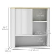 thumbnail image 3 of HOMCOM Medicine Cabinet, Bathroom Wall Cabinet with Fluted Panel, White, 3 of 10