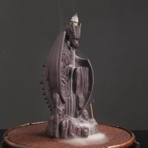 1pc Purple Clay Dragon Backflow Incense Burner, Pterosaur Home Decor (Without Incense)
