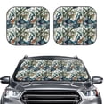 thumbnail image 2 of Rateoe Hawaiian Style Pattern 2 Piece Car Windshield Sun Shade Foldable | Front Windshield Shade for Sun, Heat and UV Rays | Sunshade for Car Front Window-Medium, 2 of 6
