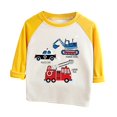 thumbnail image 4 of Ruyang Boys Girls Cotton Long Sleeve Shirts Cartoon Print Color Block Casual Tops Kids Classic Crewneck Tees Fall Winter Outfits, 4 of 4