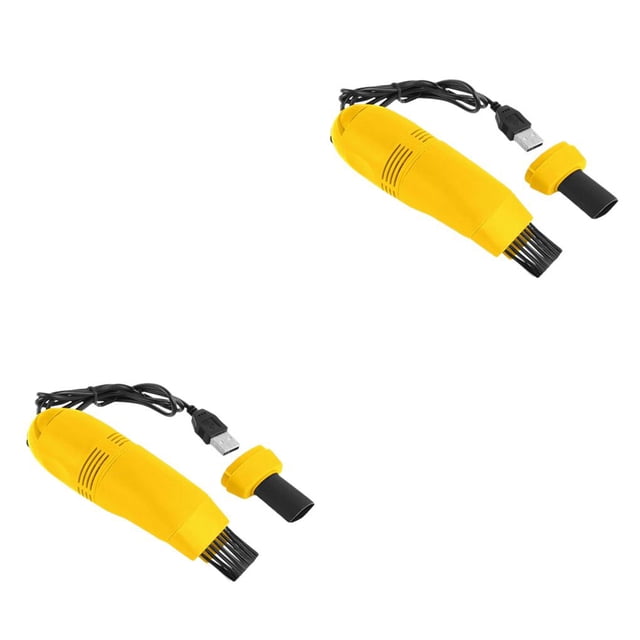 Yuarrent Máquina de limpieza de teclado alimentada por USB, portátil, portátil, dormitorio, coche, aspiradora, colector de polvo, suministros para Amarillo 2piezas Yuarrent CBP209355