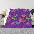 thumbnail image 3 of Throw Blanket for Couch, Colorful Minimalist Horse Super Soft Fuzzy Comfy Warm Throw Blanket, Cuteness Lightweight Cozy Plush Flannel Blanket & Throws for Sofa and Bed All Season, 3 of 5