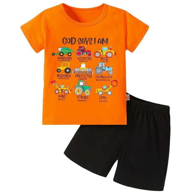 Ensemble de Pyjamas pour Tout-Petits, Chandail à Col Rond, Tenues d'Été Douces pour Filles, Pyjamas pour Garçons, Taille 2-3 Ans, Vêtements pour Enfants