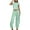 Mint Green, variant on Womens Summer Outfits Crew Neck Crisscross Hem Casual Tops Elastic High Waist Pants Athletic Workout Sets