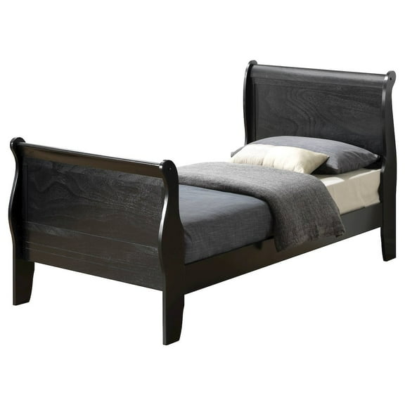Glory Furniture Louis Phillipe Twin Bed in Black Color