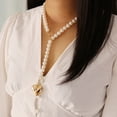 thumbnail image 3 of WREESH Pearl Love Necklace Personality Creative Wild Sweater Chain Clavicle Chain, 3 of 9