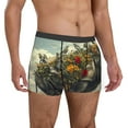 thumbnail image 4 of Salouo Floral Rhino With Birds Print Men's Boxer Briefs,Breathable Underwear Elastic Waistband Briefs for Men -Large, 4 of 8