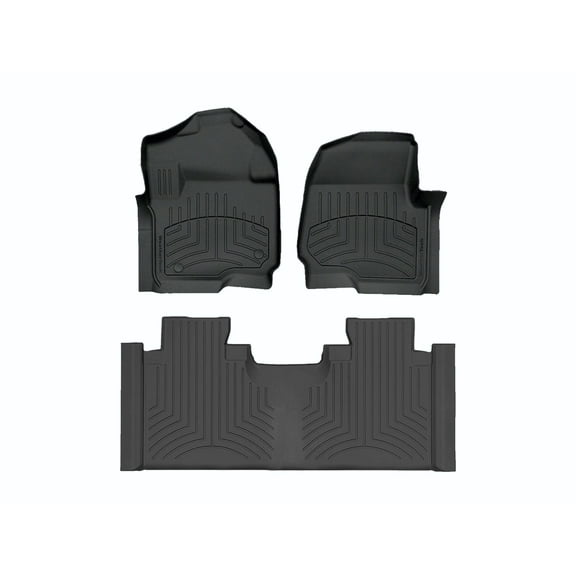 WeatherTech FloorLiner HP Custom Fit Floor Mats compatible with 2025-2025 Ford Super Duty - 1st & 2nd Row, Black