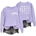 thumbnail image 2 of BRGZLK Women's Mother's Day Tops Letter Print Casual Fashion Crew Neck Lightweight Comfortable Loose Long Sleeve Hoodless Pullover Mom Shirts, Womens Sweatshirts Purple L, 2 of 5