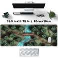 thumbnail image 4 of Desk Pad Retro Gaming Green Forest Desk mat Beige Brown Green Large Gaming Mouse Pad for Desk Computer Keyboard Laptop Mouse Pad Decor Home Office Accessories for Girl with Stitched Eges31.5x11.8in, 4 of 6