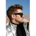 thumbnail image 5 of FEISEDY Retro Flat Top Sunglasses Thick Square Frame Metal Buckle Hip Hop Rapper Men Women B7033, 5 of 5