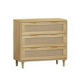 thumbnail image 5 of Oak Natural Rattan 3-Drawer Dresser, MDF, 5 of 12