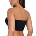 thumbnail image 7 of Exerin Women’s Strapless Wireless Non-Slip Lightly Padded Seamless Bandeau Bra(Black,XXL), 7 of 7