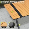 thumbnail image 4 of Pellebant 118" Outdoor Dining Table for 8-12, Aluminum Sturdy Frame with Umbrella Hole, Teak Wood-Grain Top, 4 of 7
