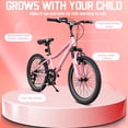 thumbnail image 4 of Ambifirner Mountain Bike, 20 inch Bike for Ridder 45–55 inches , Bicycle with Anti-slip Wide Tires and 7 Speed Drivetrain, 30LBS Pink, 4 of 9
